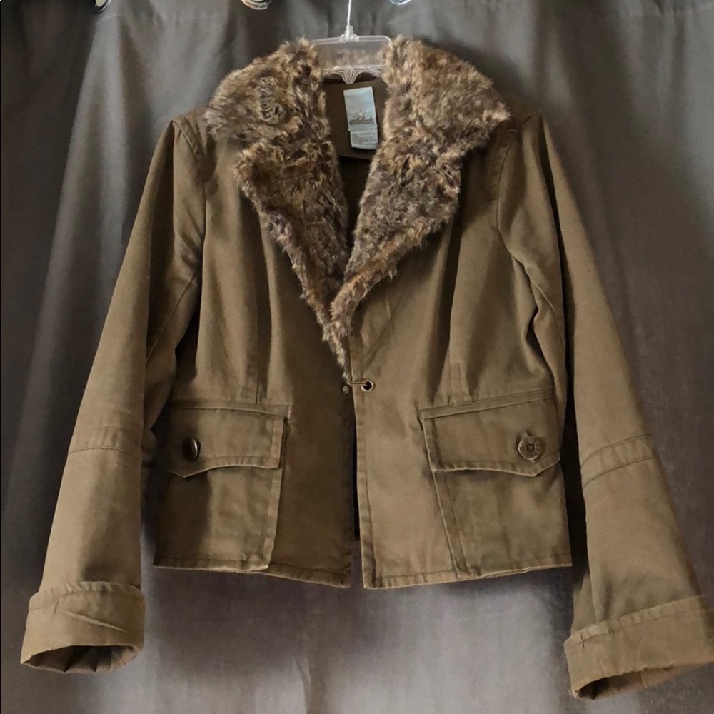 Fur and linen jacket